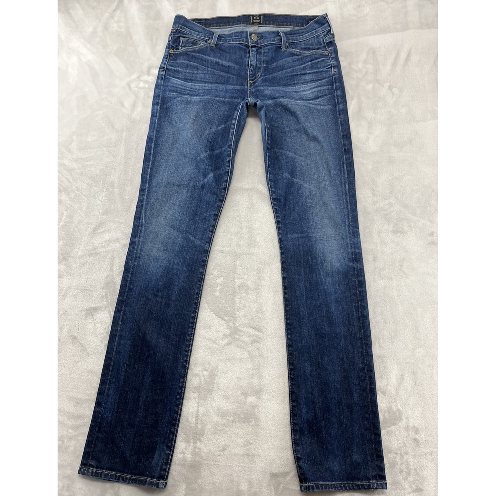 Citizens of Humanity Ava Jeans Women 31 Blue Wash Low Rise Straight Leg Whisker